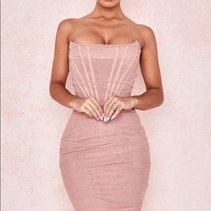 RUCHED STRAPLESS MINI CORSET COCKTAIL PARTY DRESS